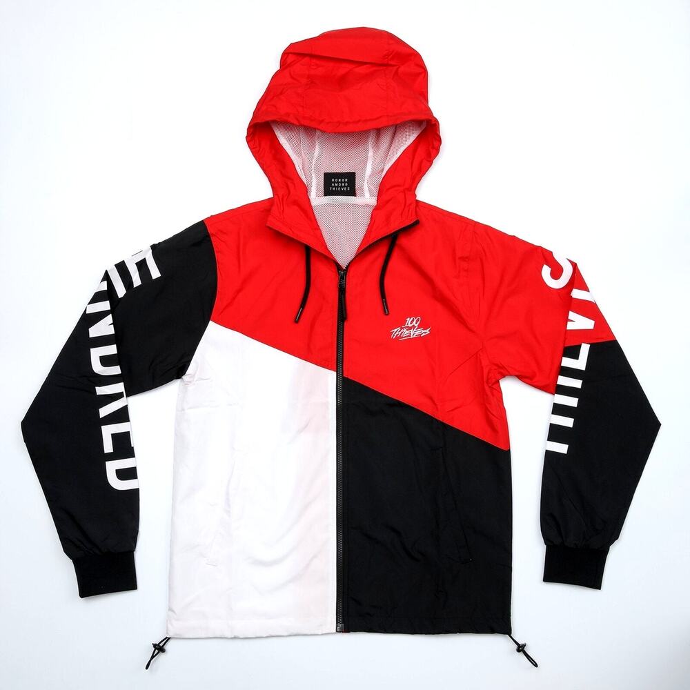 100 Thieves - "Honor Among Thieves" Colorblock Windbreaker Jacket - L - NWT